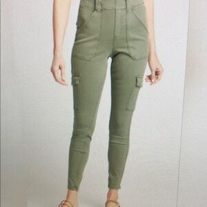 ❤️ SPANX STRETCH TWILL ANKLE HIGH RISE CARGO SHAPEWEAR PANTS / LEGGINGS, MEDIUM